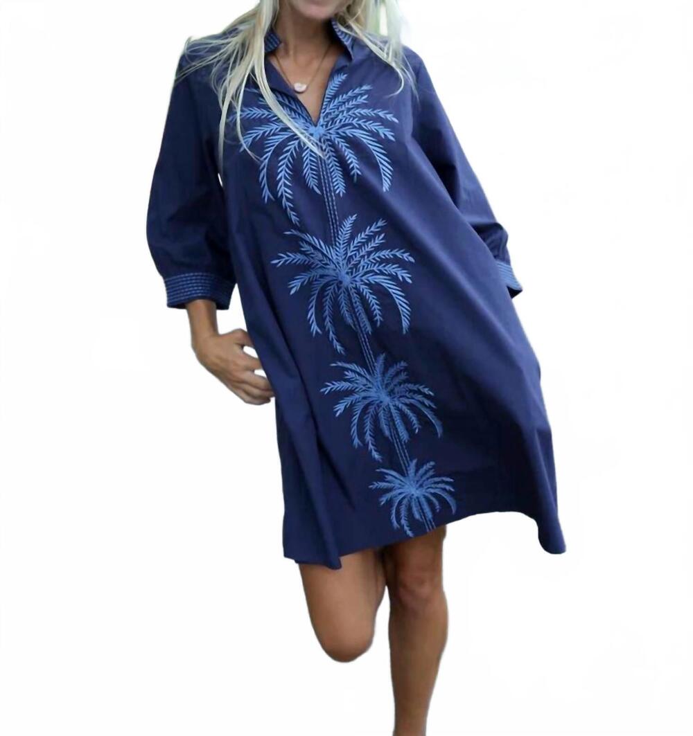 NEW NAVYBLEU campbell mini dress in navy palm